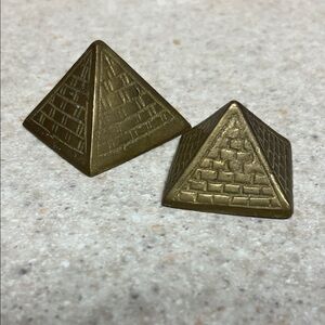 Vintage Gold Pyramid Paperweights